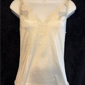 Vassarette Vintage Cream Lace Camisole Top